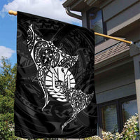 French Polynesia Manta Ray Tattoo Garden Flag Tahiti Hahalua Turtle Shark Black Color