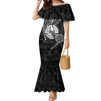 French Polynesia Manta Ray Tattoo Mermaid Dress Tahiti Hahalua Turtle Shark Black Color