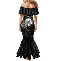 French Polynesia Manta Ray Tattoo Mermaid Dress Tahiti Hahalua Turtle Shark Black Color