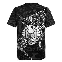 French Polynesia Manta Ray Tattoo Rugby Jersey Tahiti Hahalua Turtle Shark Black Color