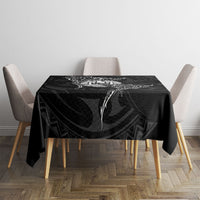 French Polynesia Manta Ray Tattoo Tablecloth Tahiti Hahalua Turtle Shark Black Color