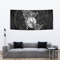 French Polynesia Manta Ray Tattoo Tapestry Tahiti Hahalua Turtle Shark Black Color