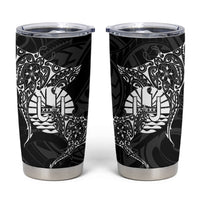 French Polynesia Manta Ray Tattoo Tumbler Cup Tahiti Hahalua Turtle Shark Black Color