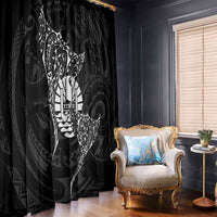 French Polynesia Manta Ray Tattoo Window Curtain Tahiti Hahalua Turtle Shark Black Color