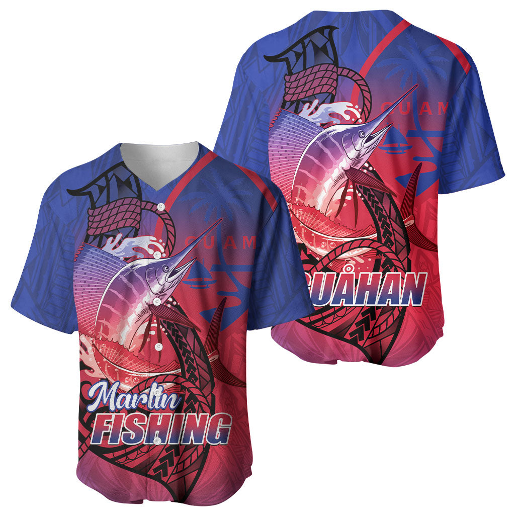 Guam Blue Marlin Fishing Baseball Jersey Guahan Fish Hook Tattoo
