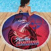Guam Blue Marlin Fishing Beach Blanket Guahan Fish Hook Tattoo