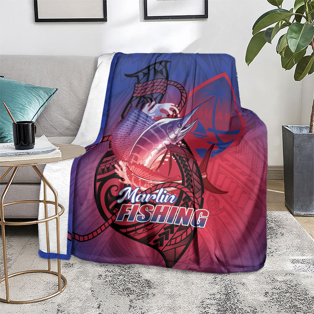 Guam Blue Marlin Fishing Blanket Guahan Fish Hook Tattoo