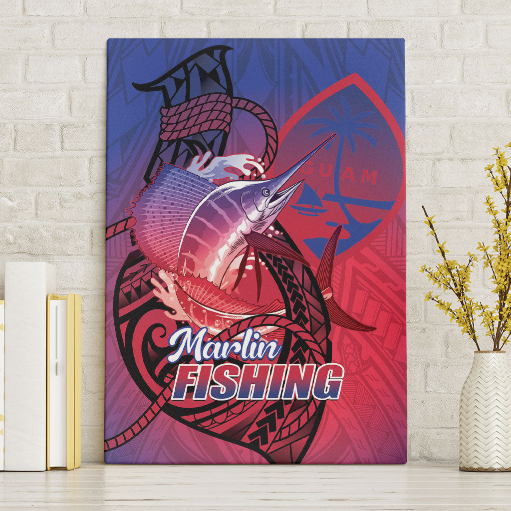 Guam Blue Marlin Fishing Canvas Wall Art Guahan Fish Hook Tattoo