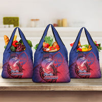 Guam Blue Marlin Fishing Grocery Bag Guahan Fish Hook Tattoo