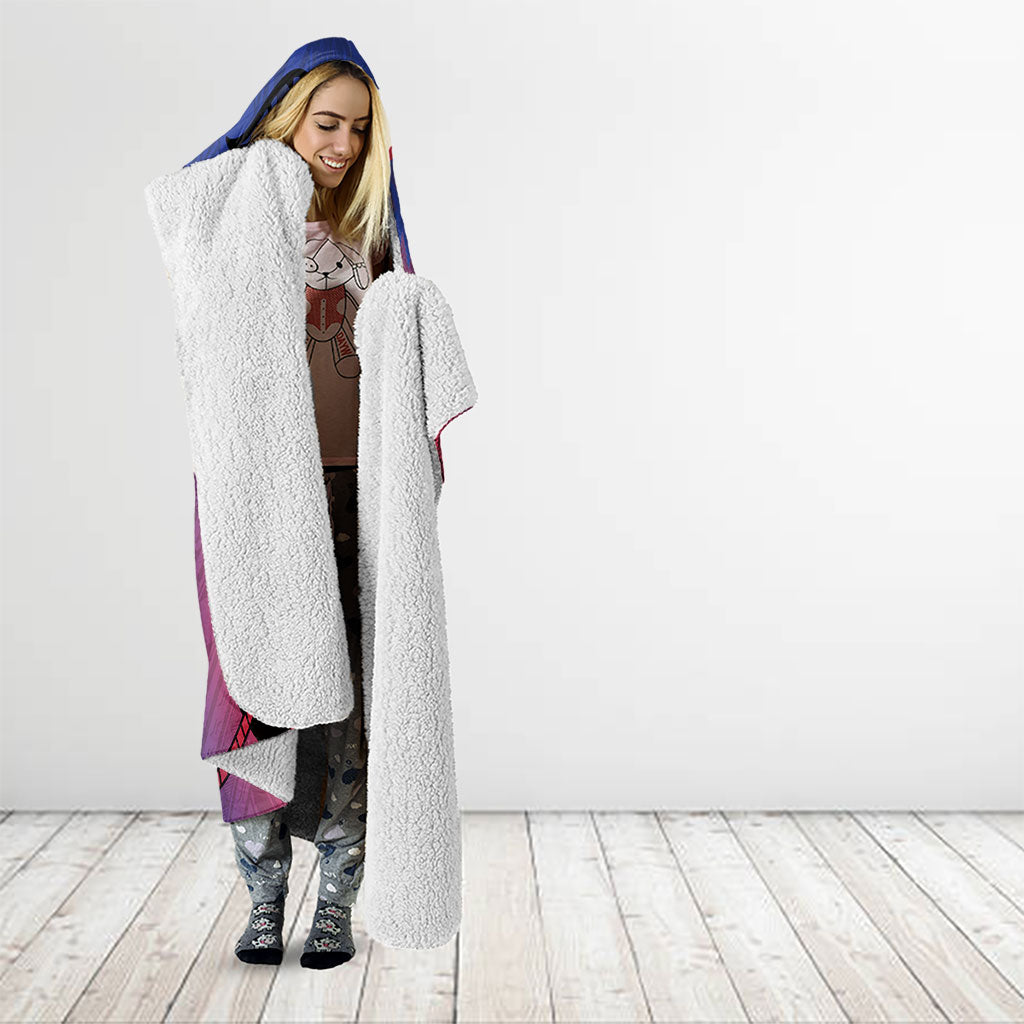 Guam Blue Marlin Fishing Hooded Blanket Guahan Fish Hook Tattoo