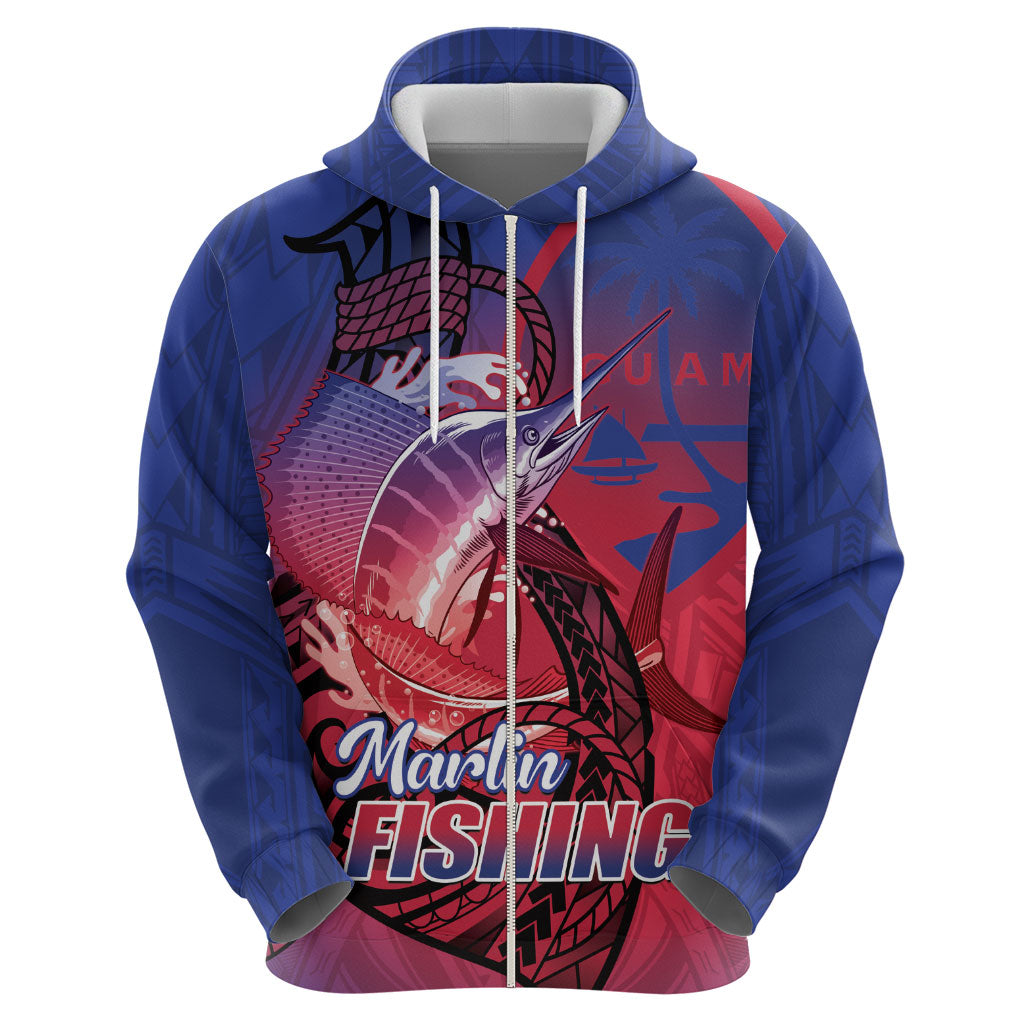 Guam Blue Marlin Fishing Hoodie Guahan Fish Hook Tattoo