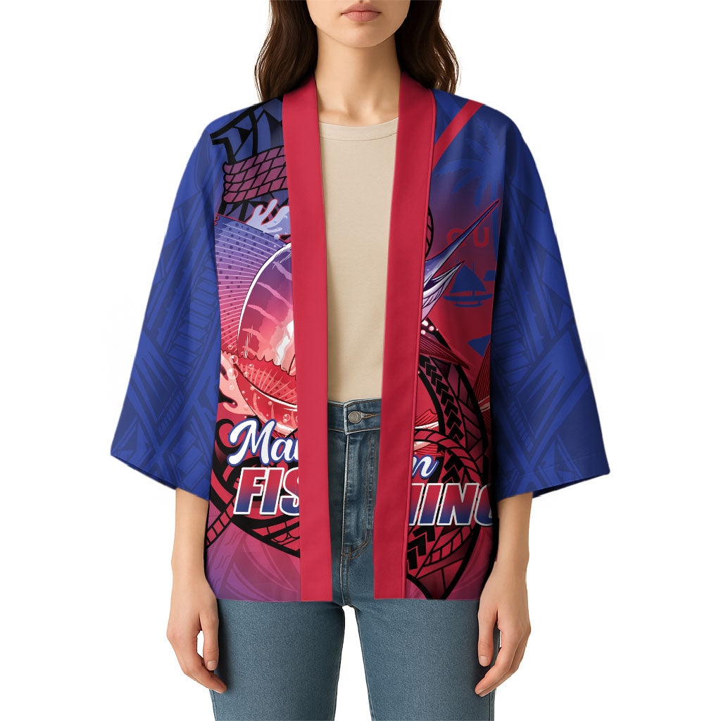 Guam Blue Marlin Fishing Kimono Guahan Fish Hook Tattoo