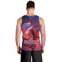Guam Blue Marlin Fishing Men Tank Top Guahan Fish Hook Tattoo