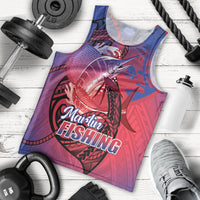 Guam Blue Marlin Fishing Men Tank Top Guahan Fish Hook Tattoo