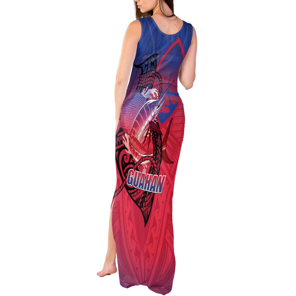 Guam Blue Marlin Fishing Tank Maxi Dress Guahan Fish Hook Tattoo