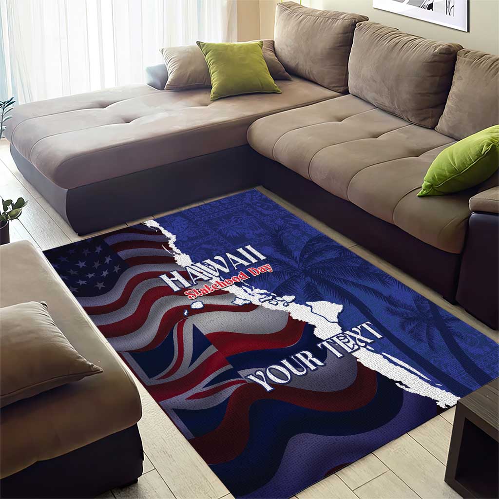 Personalized Hawaii Statehood Day Area Rug 66th Anniversary - Polynesian Pride