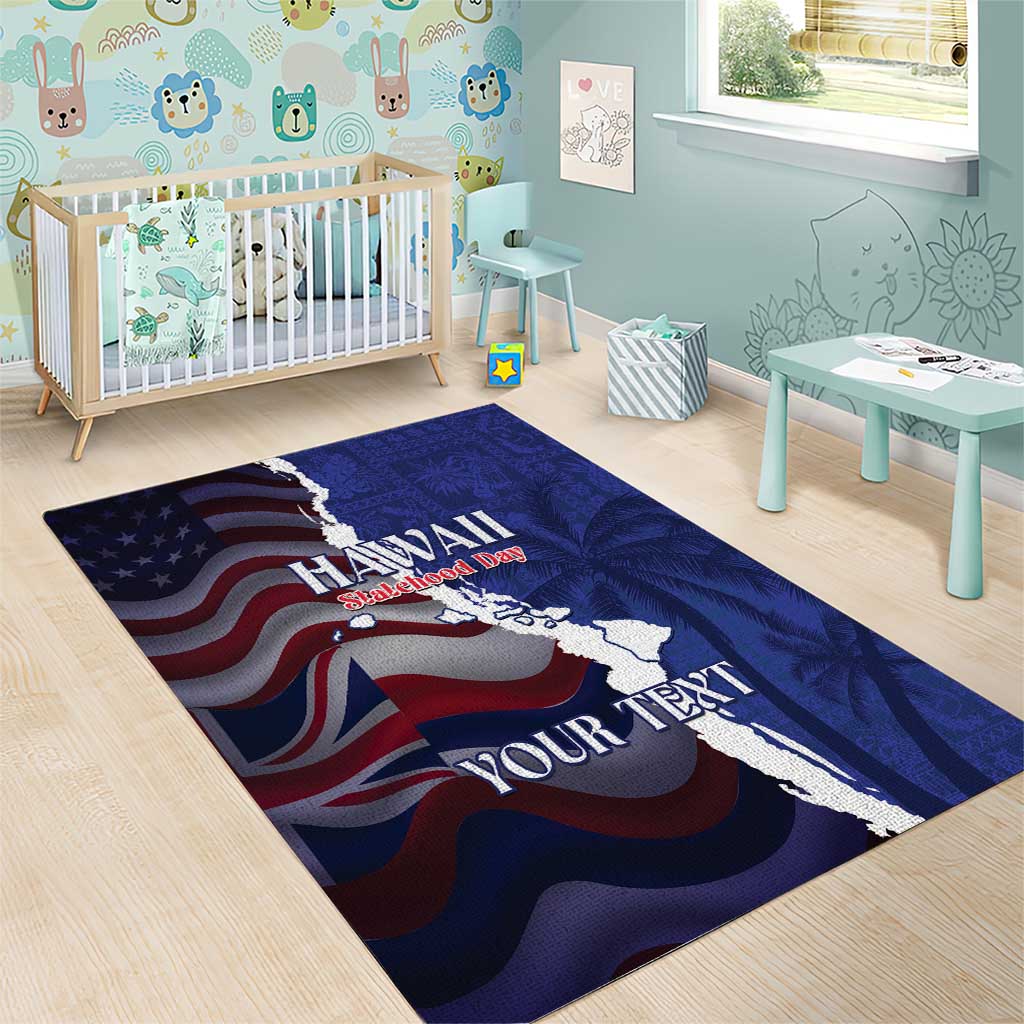 Personalized Hawaii Statehood Day Area Rug 66th Anniversary - Polynesian Pride