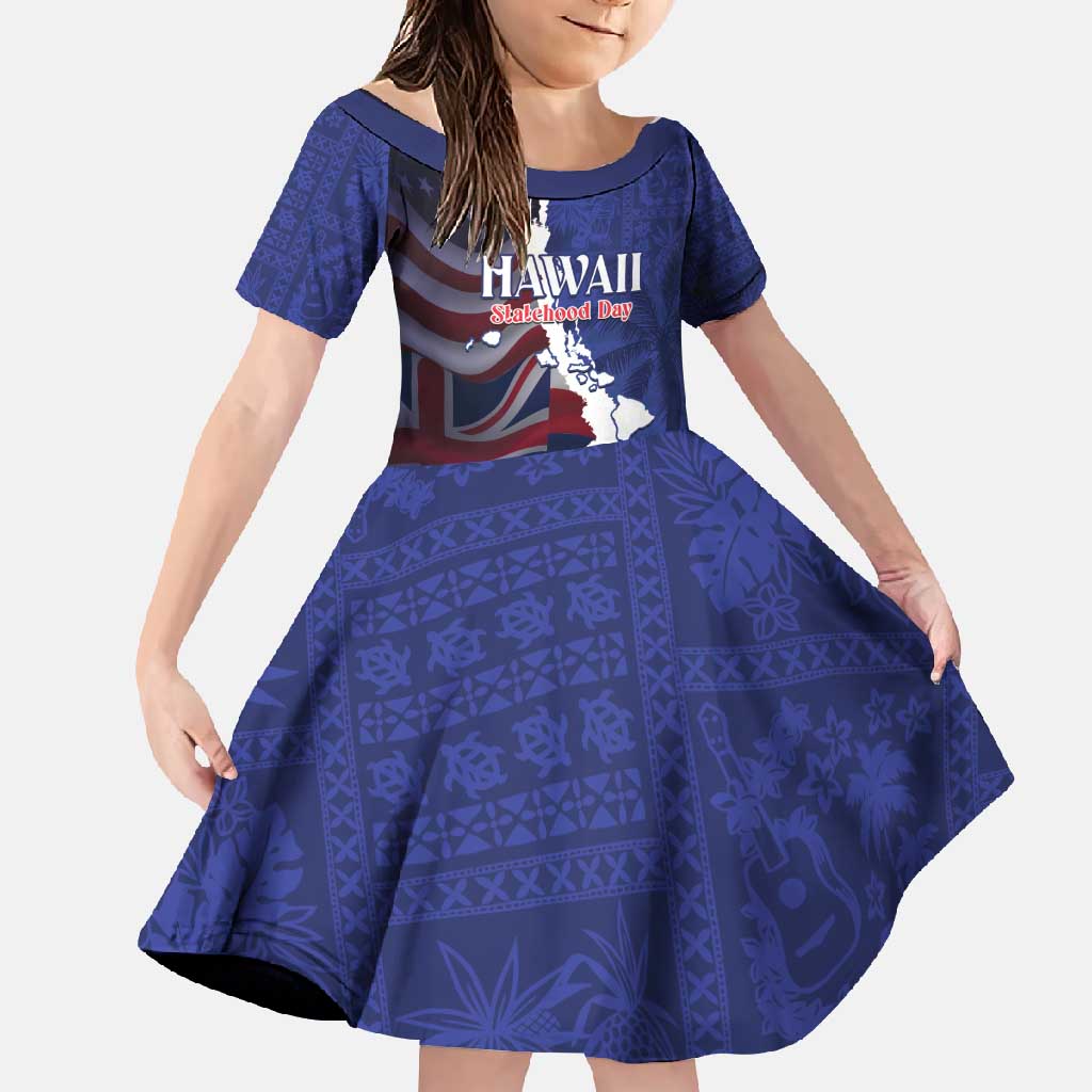 Personalized Hawaii Statehood Day Family Matching Off Shoulder Maxi Dress and Hawaiian Shirt 66th Anniversary - Polynesian Pride