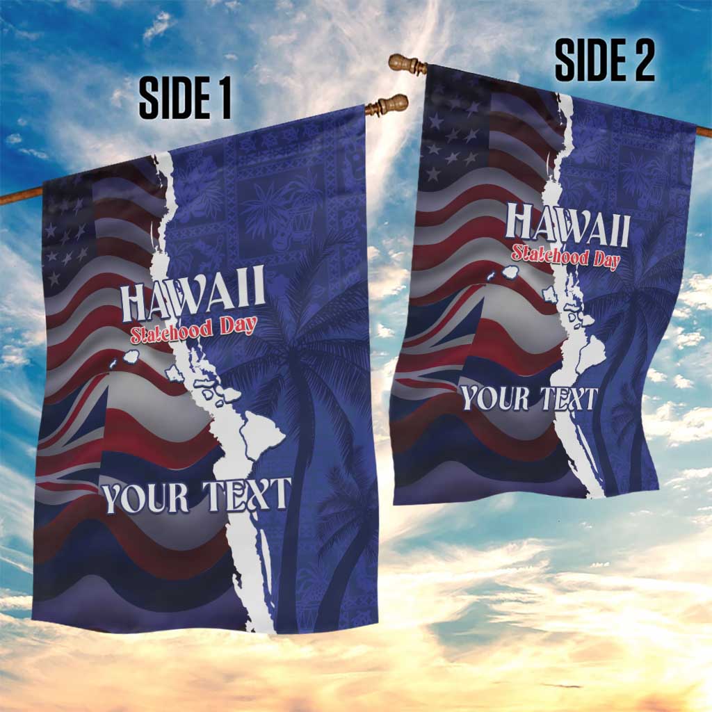 Personalized Hawaii Statehood Day Garden Flag 66th Anniversary - Polynesian Pride