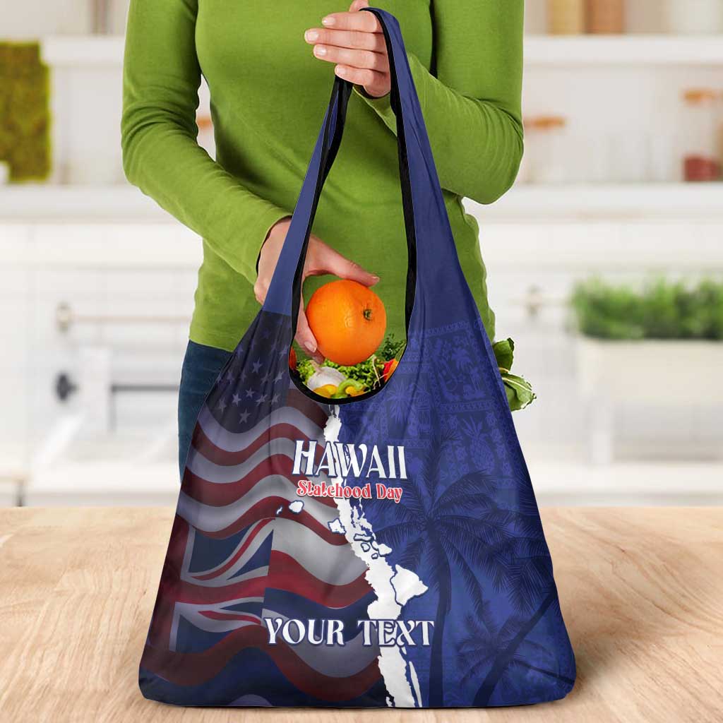 Personalized Hawaii Statehood Day Grocery Bag 66th Anniversary - Polynesian Pride