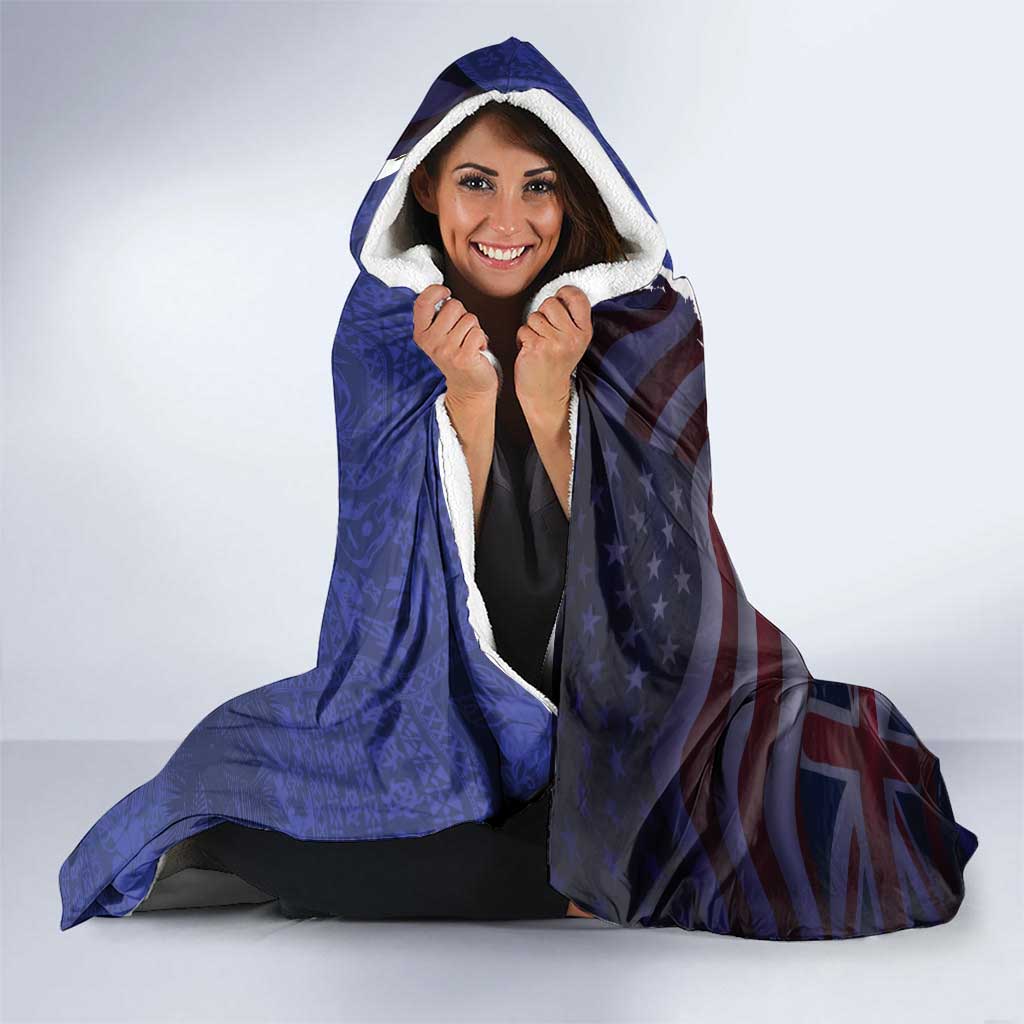 Personalized Hawaii Statehood Day Hooded Blanket 66th Anniversary - Polynesian Pride
