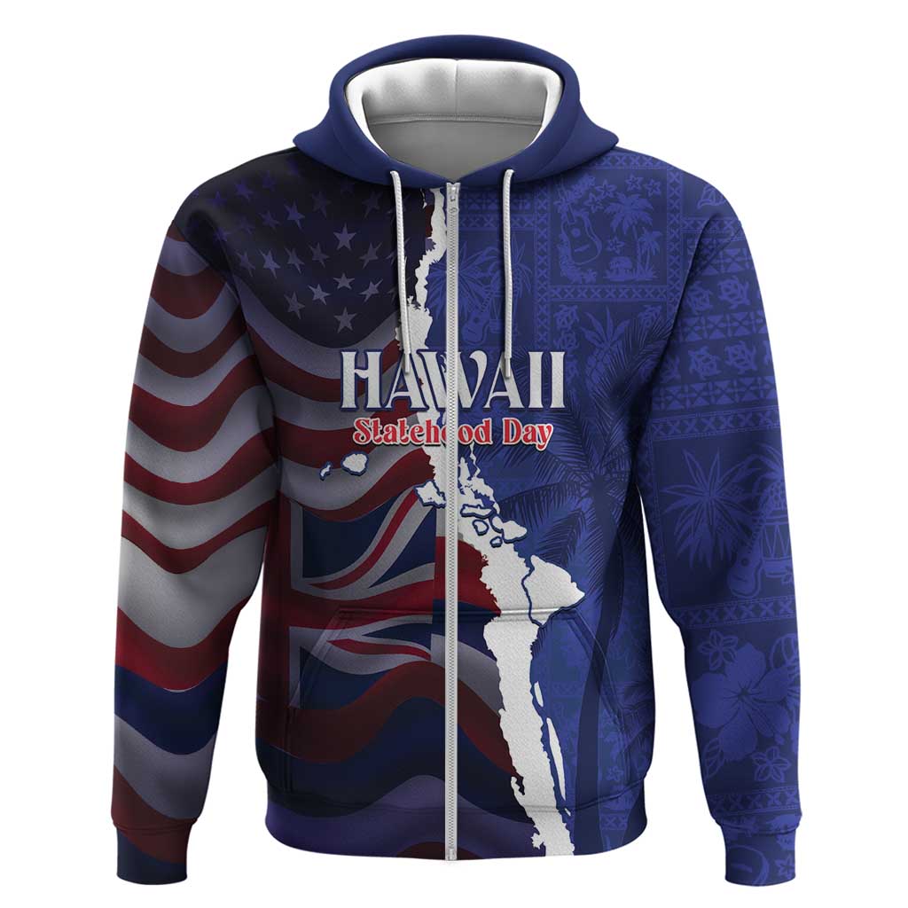 Personalized Hawaii Statehood Day Hoodie 66th Anniversary - Polynesian Pride