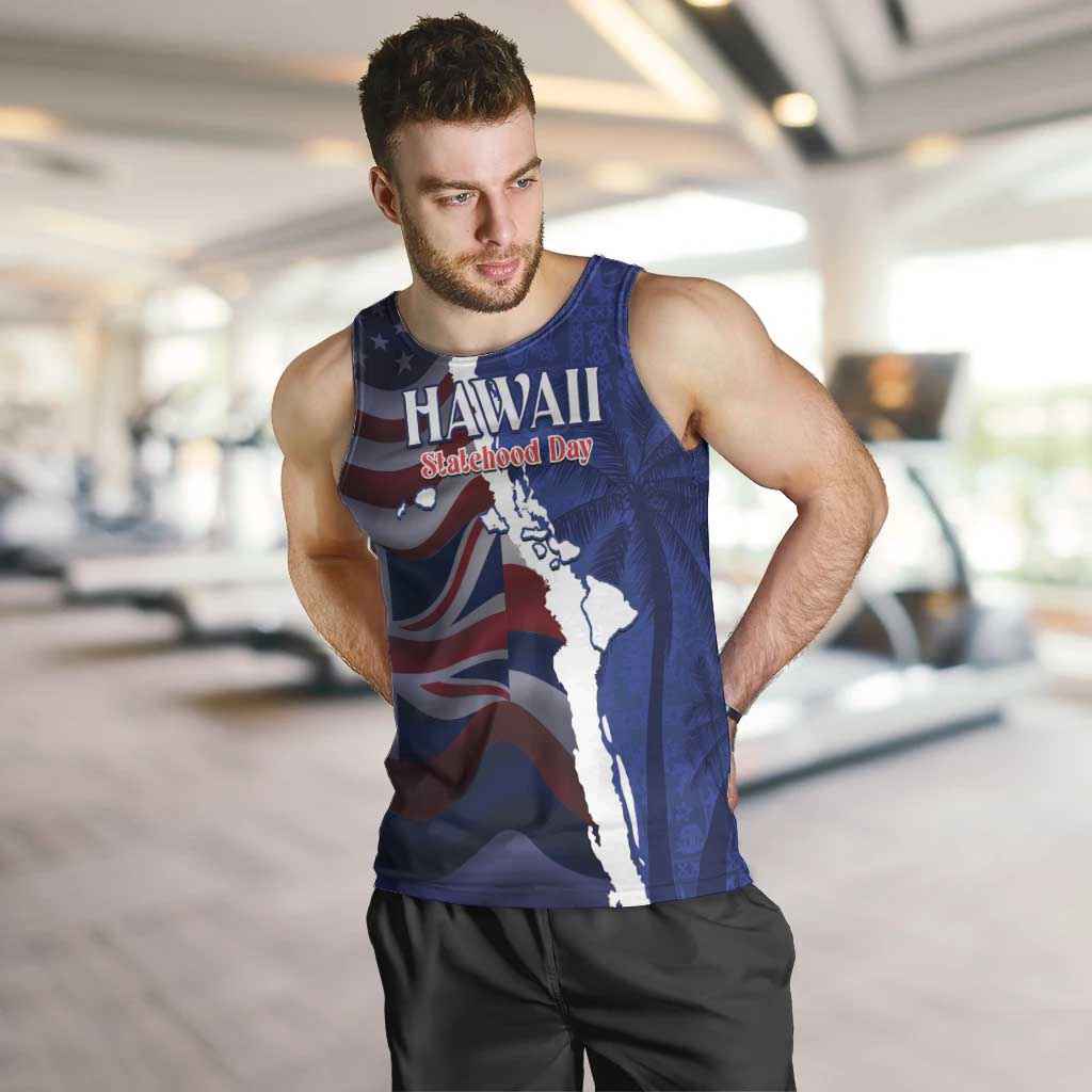 Personalized Hawaii Statehood Day Men Tank Top 66th Anniversary - Polynesian Pride
