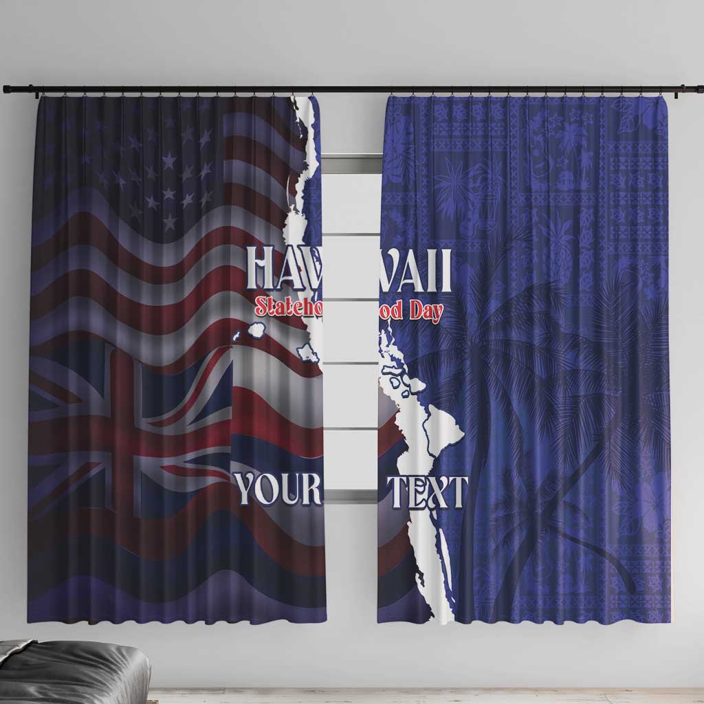 Personalized Hawaii Statehood Day Window Curtain 66th Anniversary - Polynesian Pride