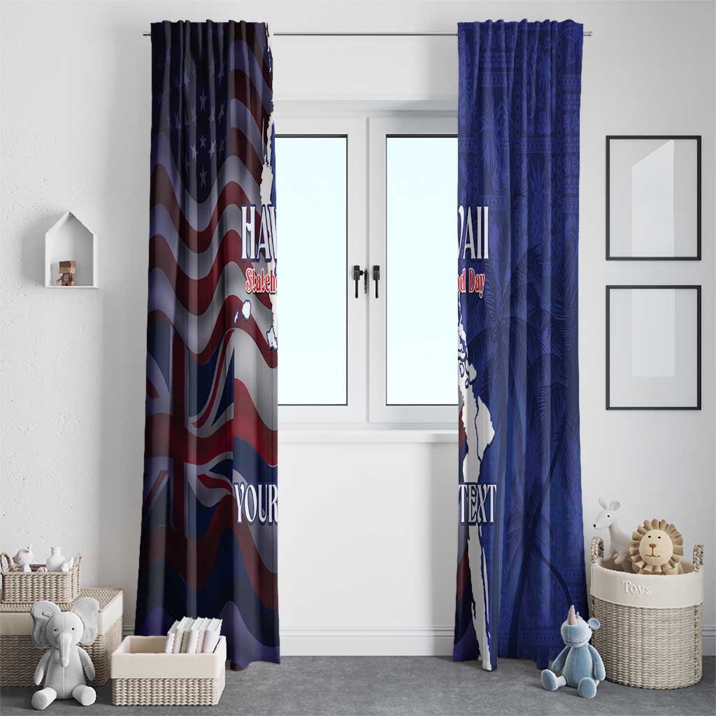 Personalized Hawaii Statehood Day Window Curtain 66th Anniversary - Polynesian Pride