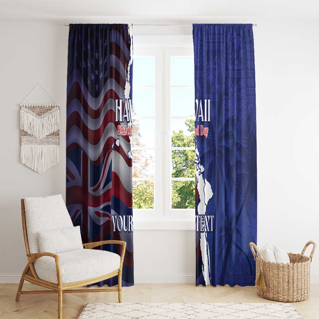 Personalized Hawaii Statehood Day Window Curtain 66th Anniversary - Polynesian Pride