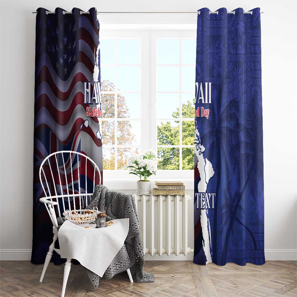 Personalized Hawaii Statehood Day Window Curtain 66th Anniversary - Polynesian Pride