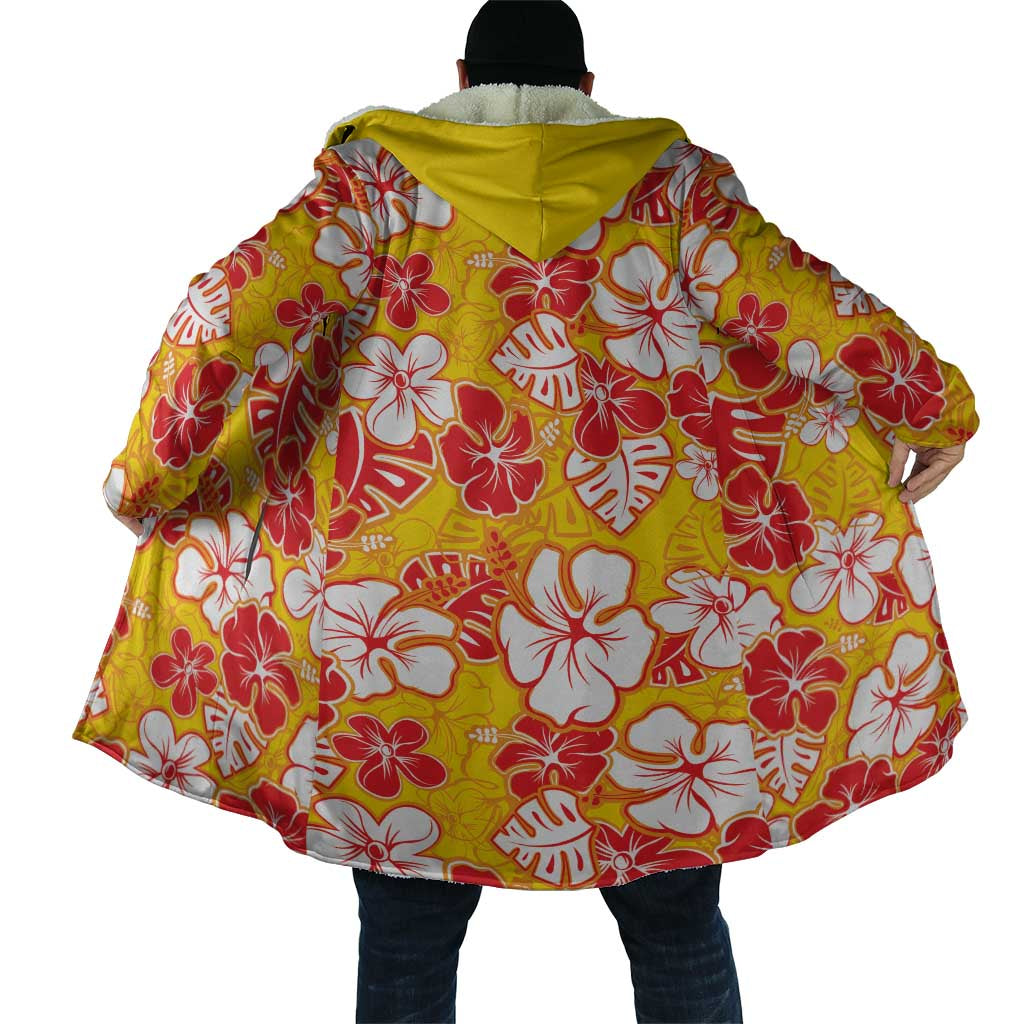 Yellow Hawaii Hibiscus Cloak Tropical Flowers Seamless Pattern - Polynesian Pride