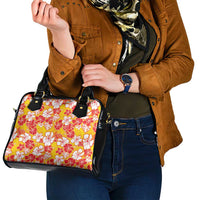 Yellow Hawaii Hibiscus Shoulder Handbag Tropical Flowers Seamless Pattern - Polynesian Pride