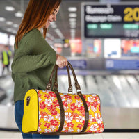 Yellow Hawaii Hibiscus Travel Bag Tropical Flowers Seamless Pattern - Polynesian Pride