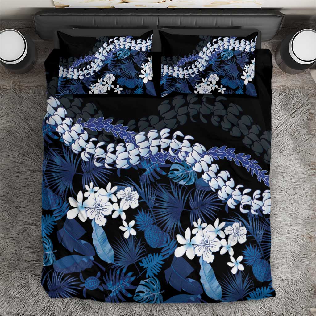 Polu Aloha Hawaii Lei Bedding Set Tropical Flowers Elegant Vibe LT14 Blue - Polynesian Pride
