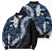 Polu Aloha Hawaii Lei Bomber Puffer Jacket Tropical Flowers Elegant Vibe - Polynesian Pride