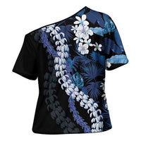 Polu Aloha Hawaii Lei Cross Shoulder Shirt Tropical Flowers Elegant Vibe LT14 - Polynesian Pride