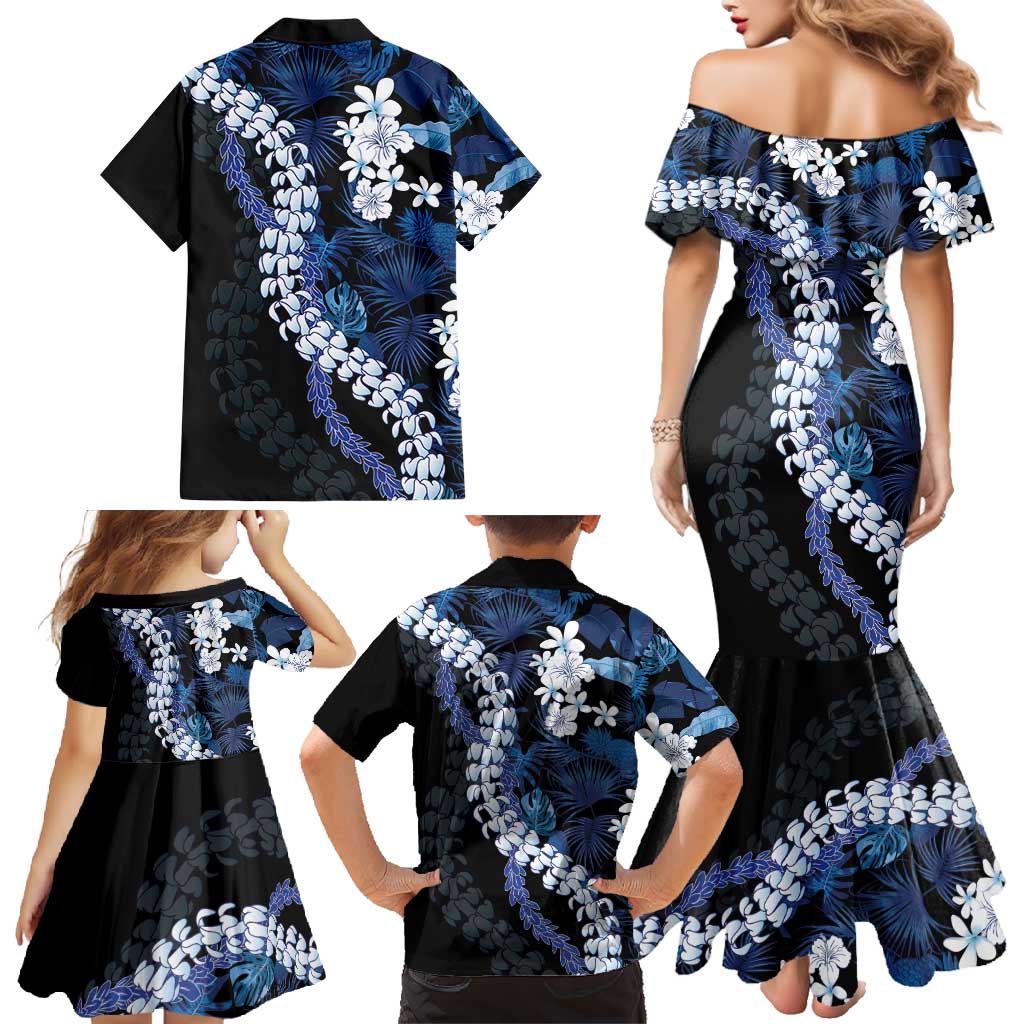 Polu Aloha Hawaii Lei Family Matching Mermaid Dress and Hawaiian Shirt Tropical Flowers Elegant Vibe LT14 - Polynesian Pride