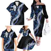Polu Aloha Hawaii Lei Family Matching Off The Shoulder Long Sleeve Dress and Hawaiian Shirt Tropical Flowers Elegant Vibe LT14 - Polynesian Pride