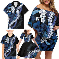 Polu Aloha Hawaii Lei Family Matching Off Shoulder Short Dress and Hawaiian Shirt Tropical Flowers Elegant Vibe LT14 - Polynesian Pride