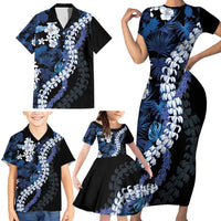 Polu Aloha Hawaii Lei Family Matching Short Sleeve Bodycon Dress and Hawaiian Shirt Tropical Flowers Elegant Vibe LT14 - Polynesian Pride