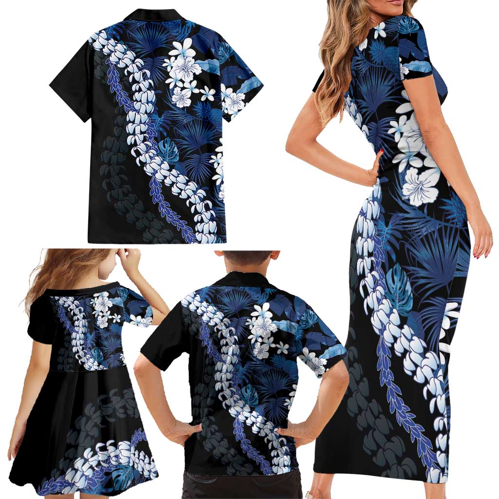 Polu Aloha Hawaii Lei Family Matching Short Sleeve Bodycon Dress and Hawaiian Shirt Tropical Flowers Elegant Vibe LT14 - Polynesian Pride