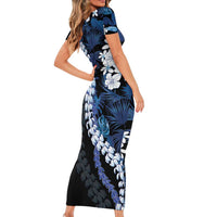 Polu Aloha Hawaii Lei Family Matching Short Sleeve Bodycon Dress and Hawaiian Shirt Tropical Flowers Elegant Vibe LT14 - Polynesian Pride