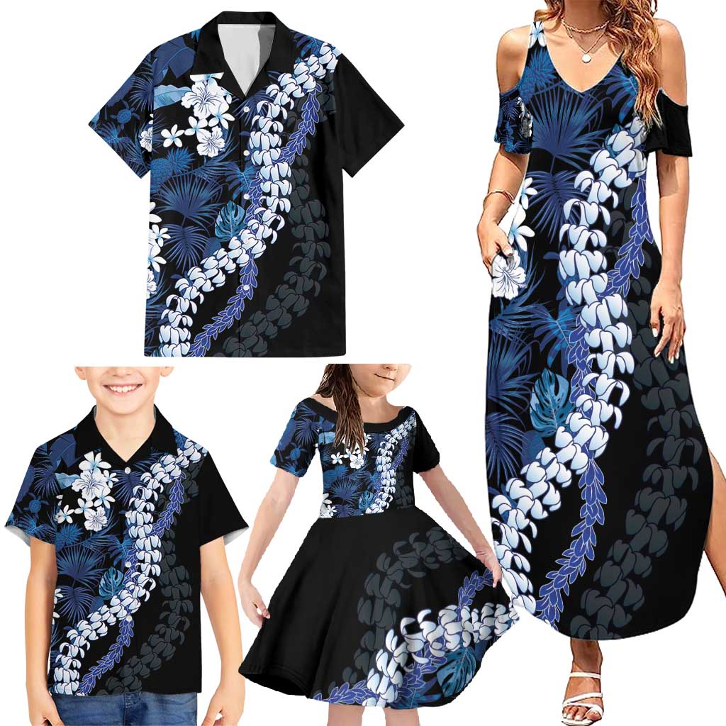 Polu Aloha Hawaii Lei Family Matching Summer Maxi Dress and Hawaiian Shirt Tropical Flowers Elegant Vibe LT14 - Polynesian Pride