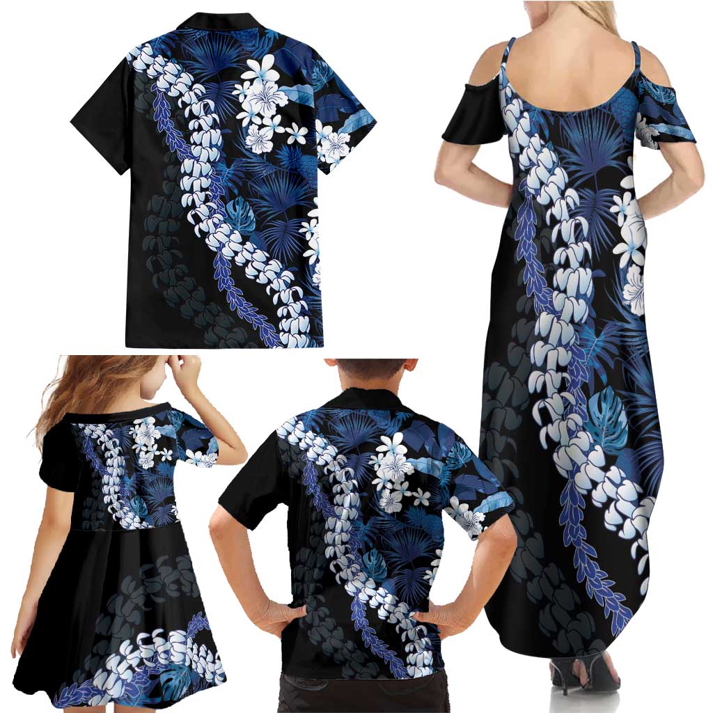 Polu Aloha Hawaii Lei Family Matching Summer Maxi Dress and Hawaiian Shirt Tropical Flowers Elegant Vibe LT14 - Polynesian Pride