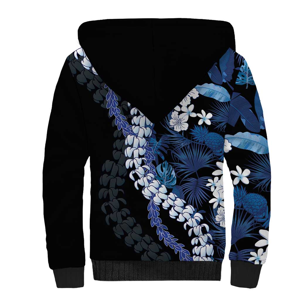 Polu Aloha Hawaii Lei Sherpa Hoodie Tropical Flowers Elegant Vibe - Polynesian Pride