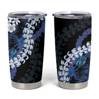 Polu Aloha Hawaii Lei Tumbler Cup Tropical Flowers Elegant Vibe LT14 Blue - Polynesian Pride