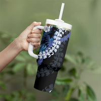 Polu Aloha Hawaii Lei Tumbler With Handle Tropical Flowers Elegant Vibe LT14 - Polynesian Pride