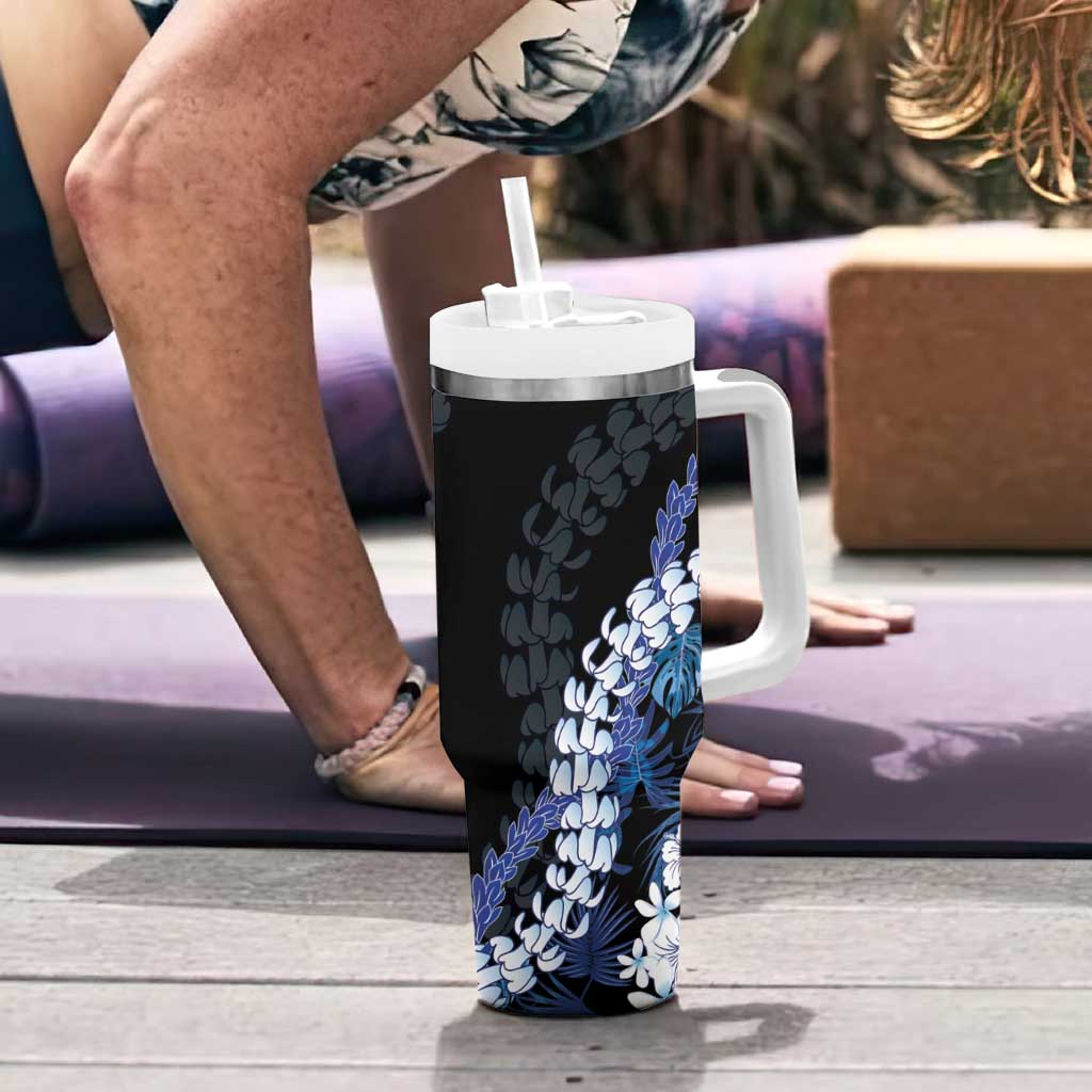 Polu Aloha Hawaii Lei Tumbler With Handle Tropical Flowers Elegant Vibe LT14 - Polynesian Pride