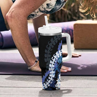 Polu Aloha Hawaii Lei Tumbler With Handle Tropical Flowers Elegant Vibe LT14 - Polynesian Pride